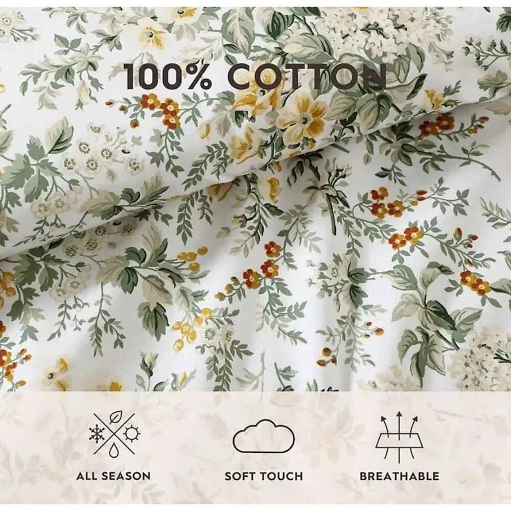 Laura Ashley Country Meadow 100% Cotton Twin Comforter Twin Floral NIP